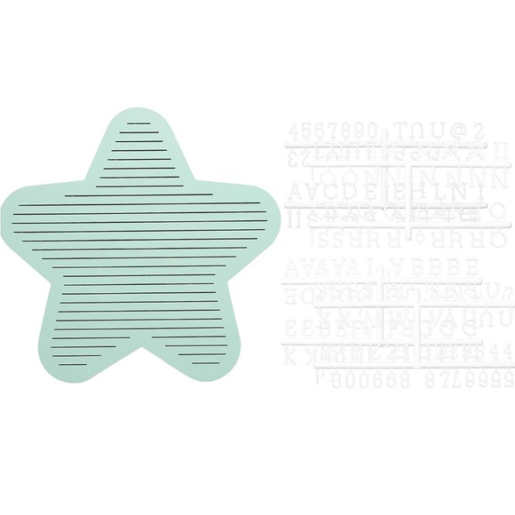 Pearhead Star Shaped Wooden Letterboard Set Baby Keepsake Photo Prop, Mint Green - Picture 2 of 5